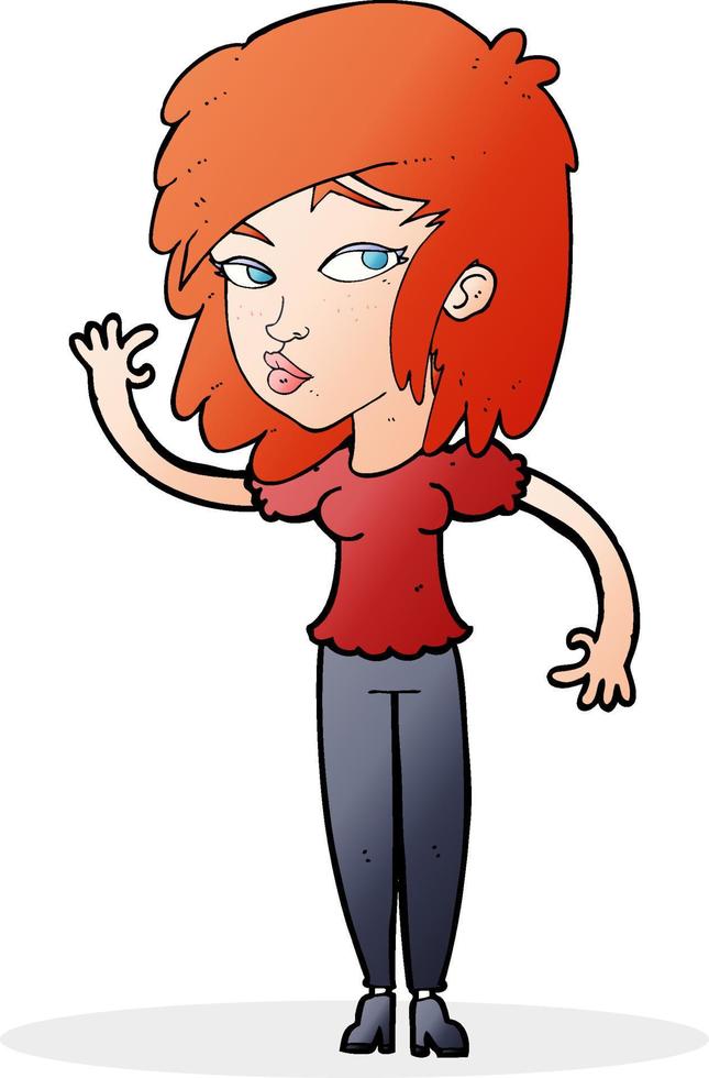 mujer bonita de dibujos animados saludando 12283212 Vector en Vecteezy mujer bonita de dibujos animados saludando 12283212 Vector en Vecteezy