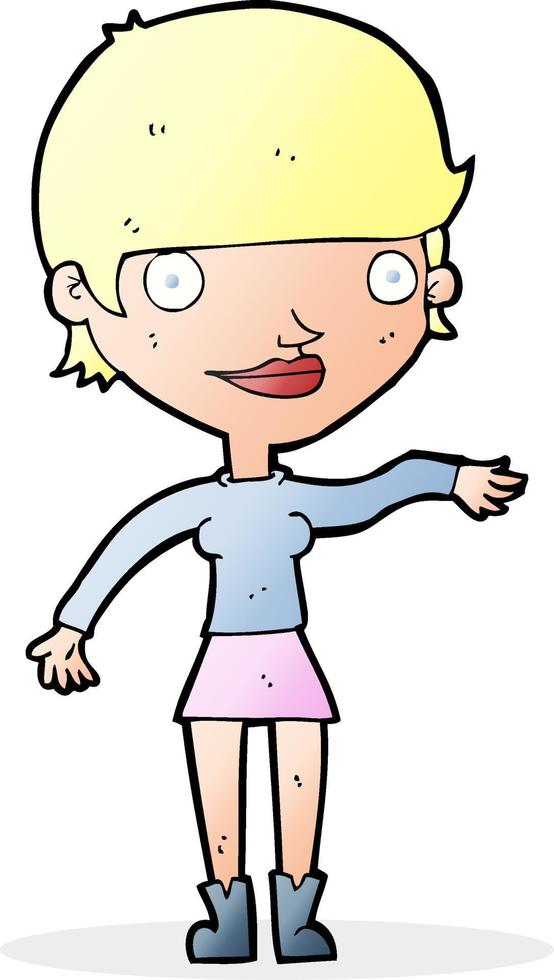 cartoon happy woman vector