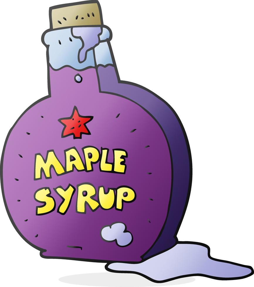 cartoon maple syrup bottle vector