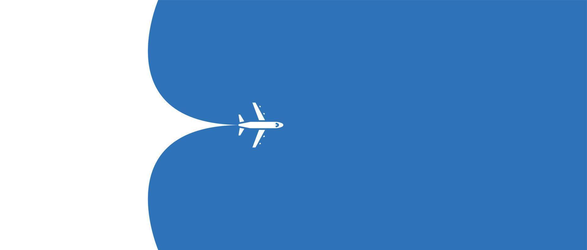 Airplane opening blue background behind vector