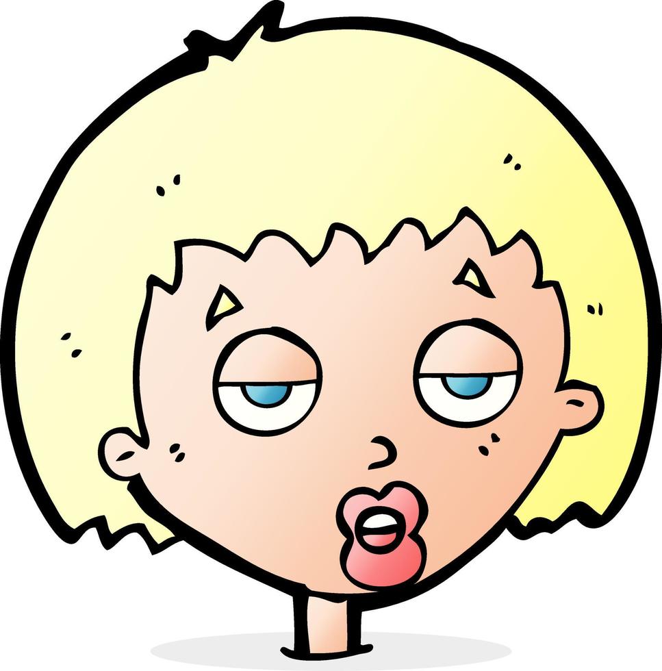 cartoon bored woman vector