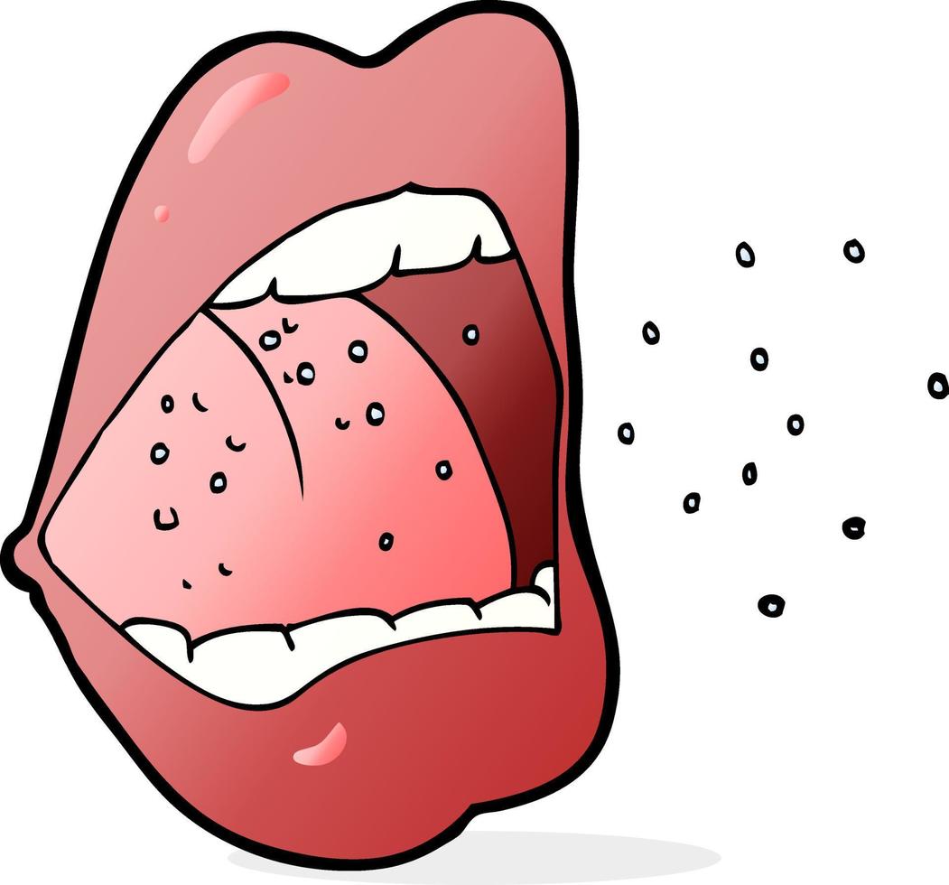 cartoon sneezing mouth vector