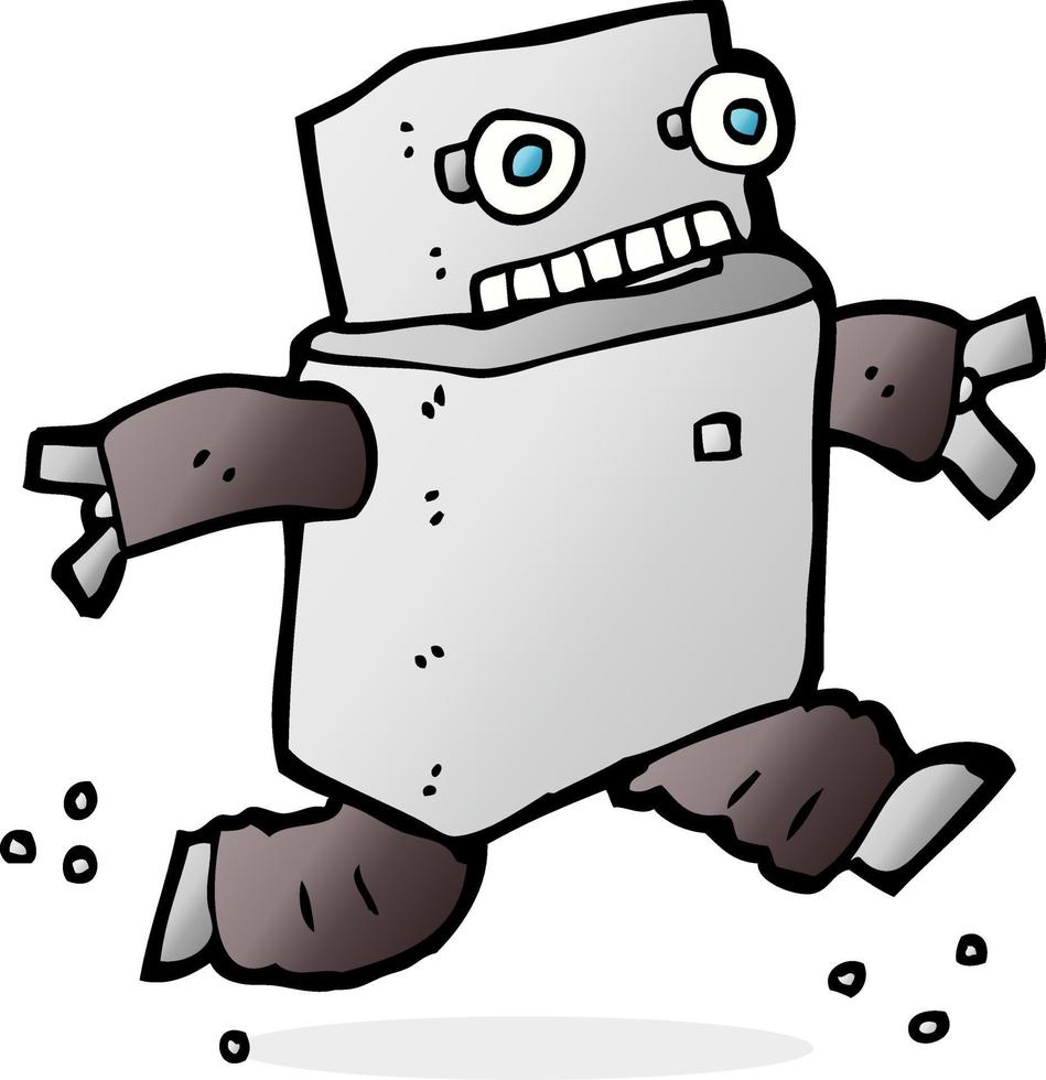 cartoon running robot vector