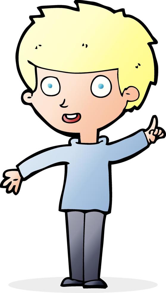 cartoon boy with idea vector