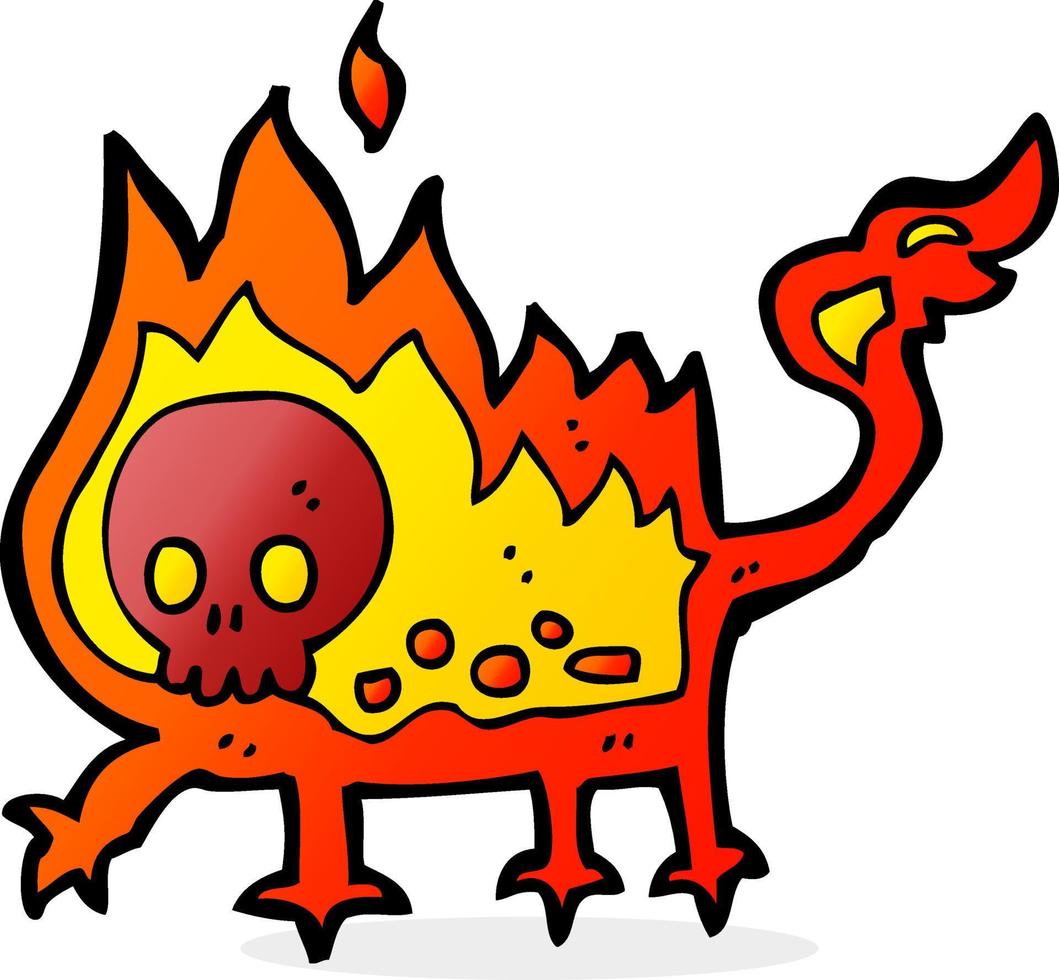 pequeño demonio de fuego de dibujos animados vector
