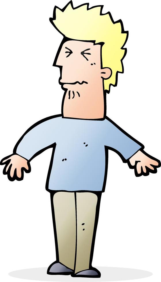 cartoon stressed man vector