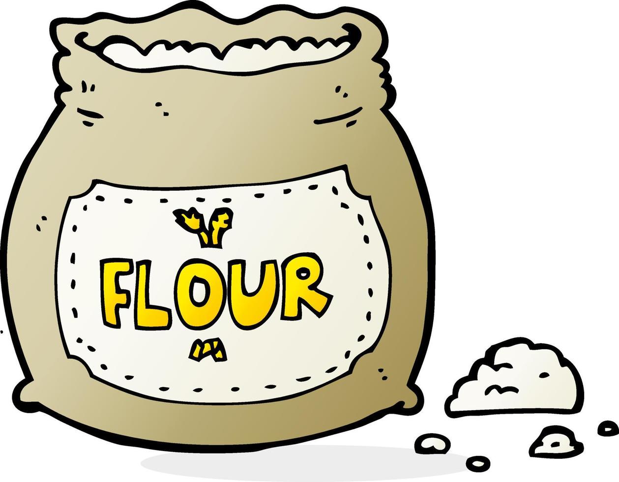 cartoon bag of flour vector