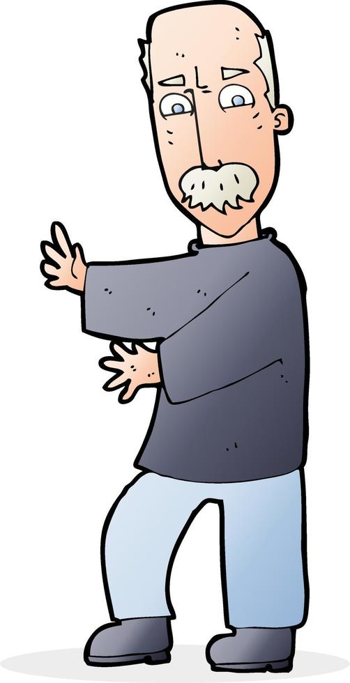 cartoon angry old man vector