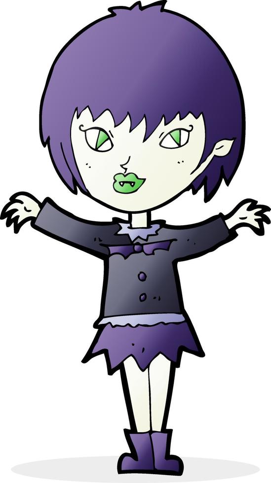 chica vampiro de dibujos animados vector