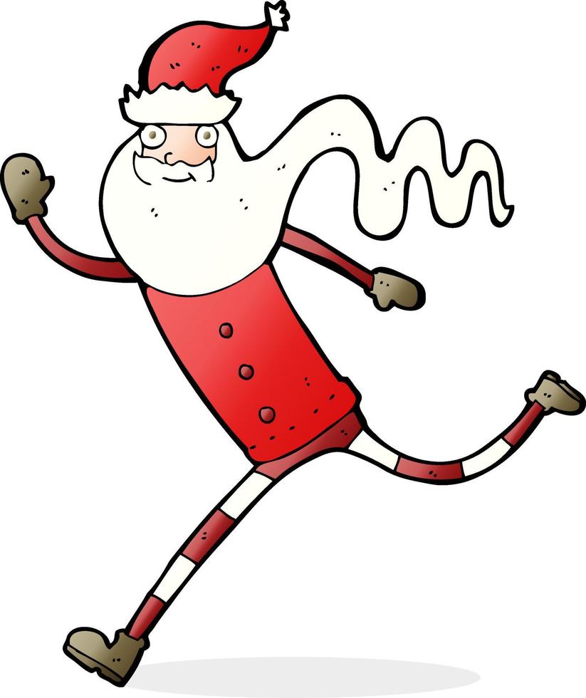 cartoon running santa vector