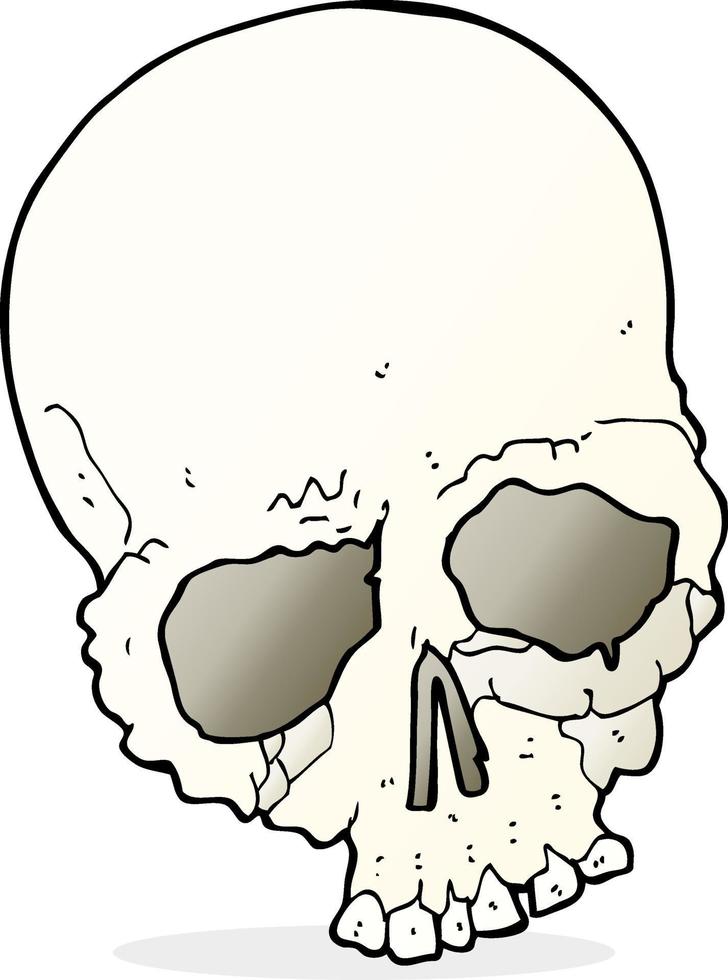 cartoon spooky old skull vector