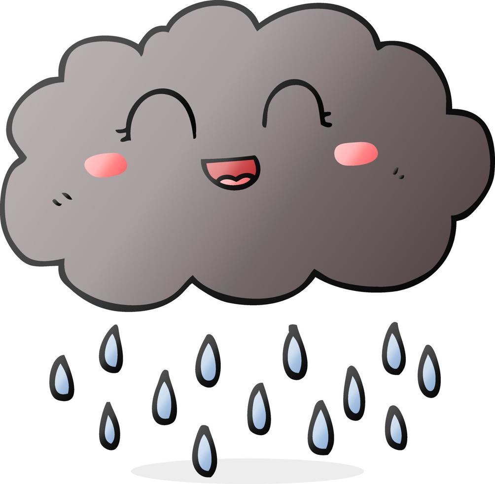 cartoon rain cloud vector