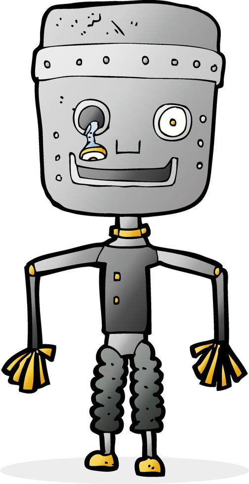 cartoon old robot vector