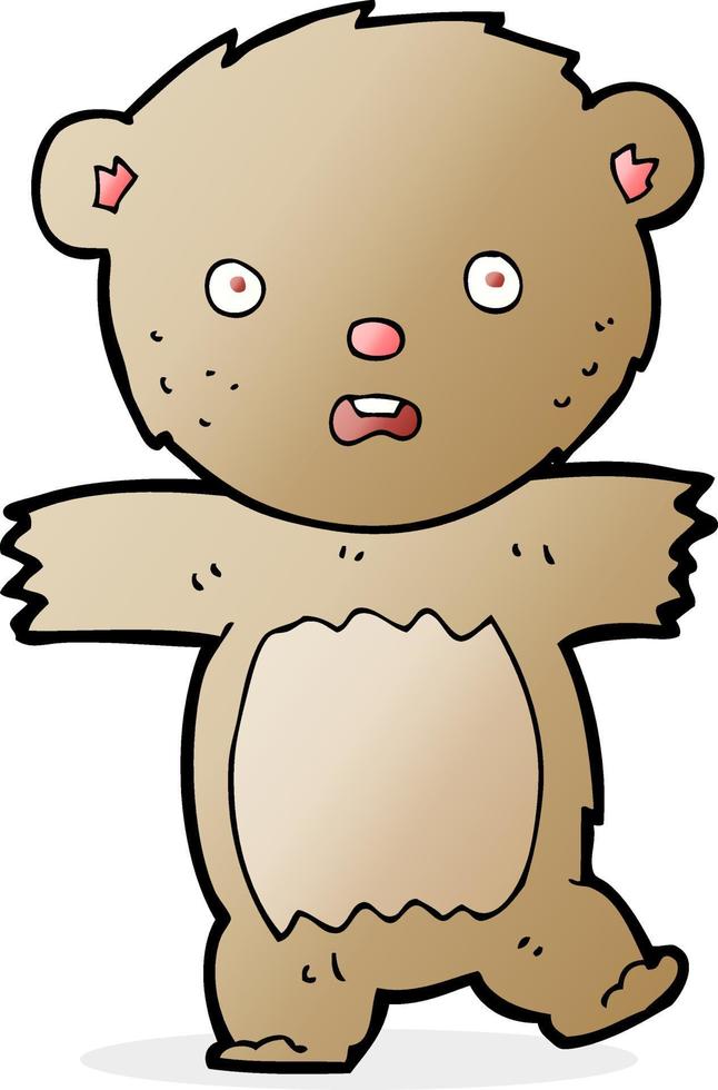 cartoon shocked teddy bear vector