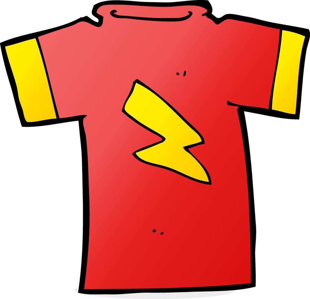 cartoon t shirt with lightning bolt vector