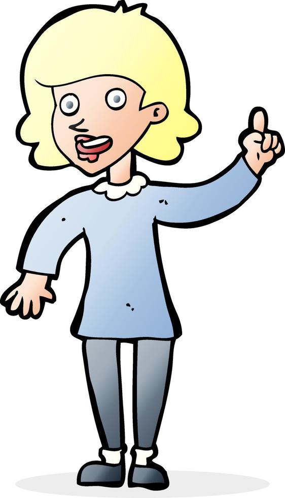 cartoon woman with idea vector