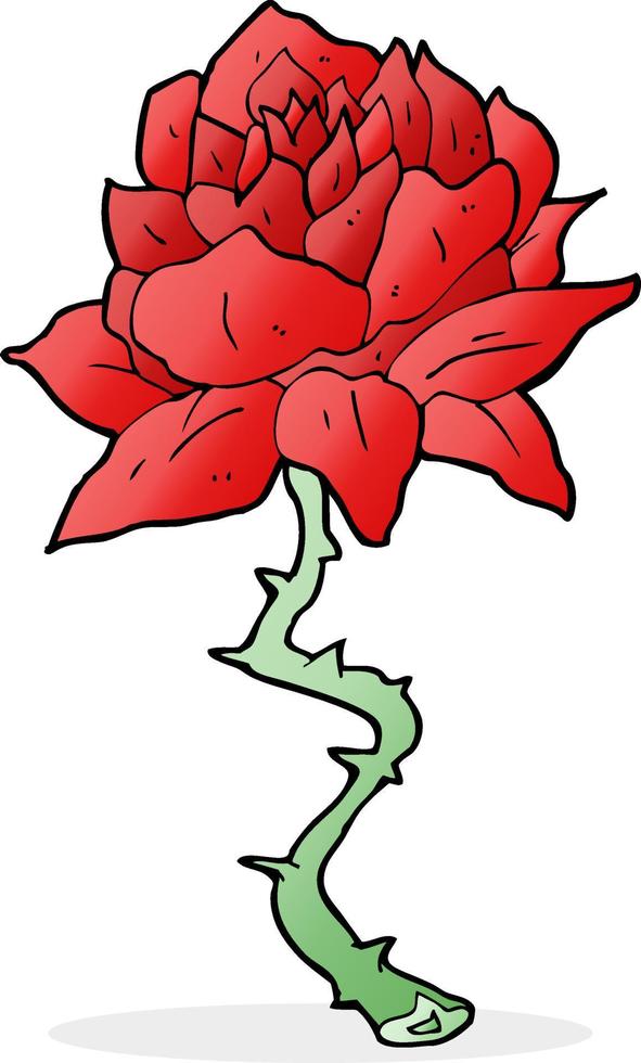 cartoon tattoo rose vector