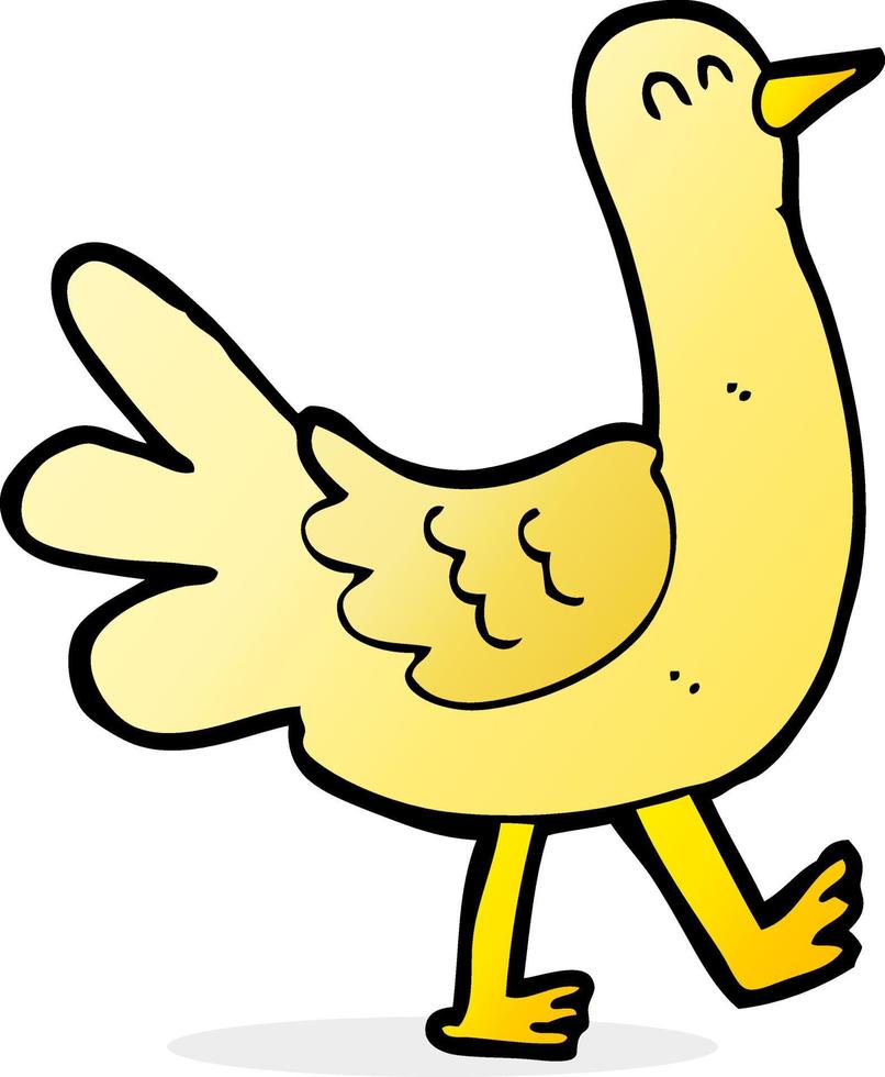 cartoon walking bird vector