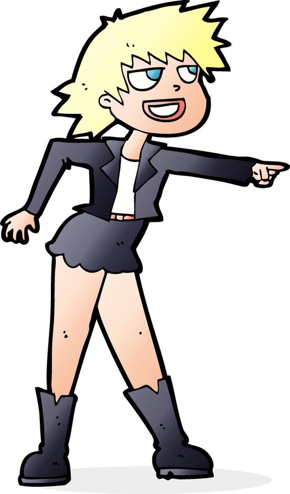cartoon woman pointing vector