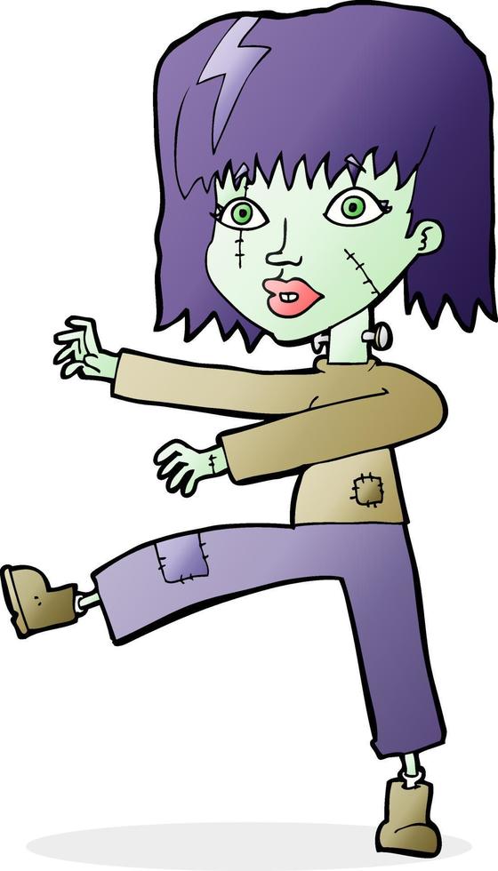 chica zombi de dibujos animados vector