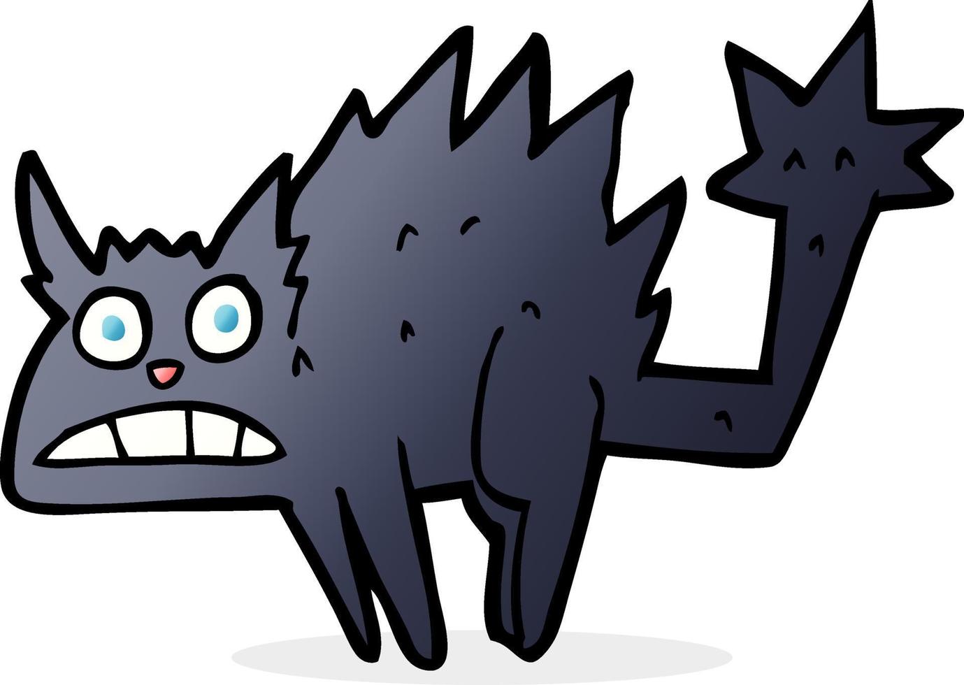 gato negro asustado de dibujos animados vector