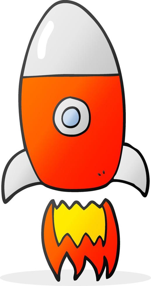 cartoon flying rocket vector