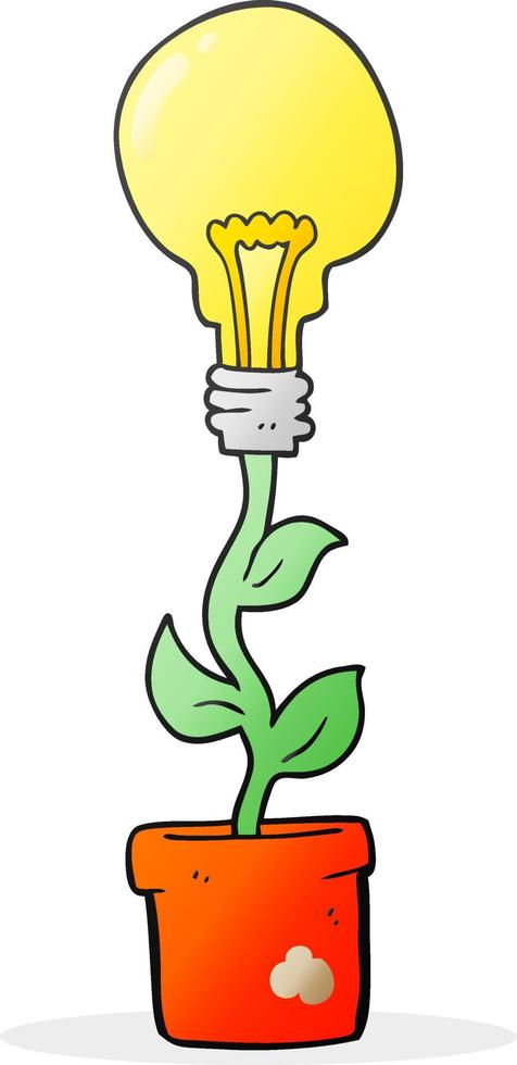 cartoon light bulb plant vector