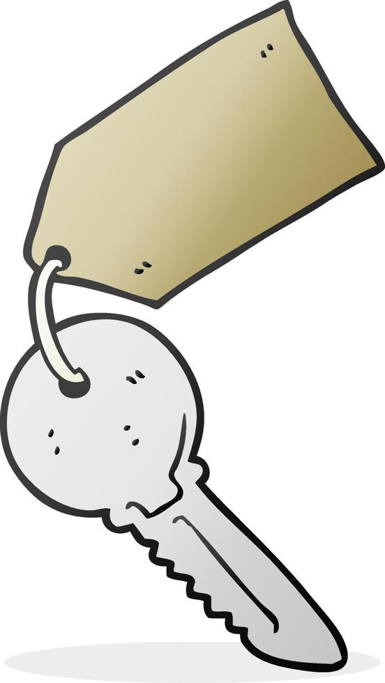 cartoon key with tag vector