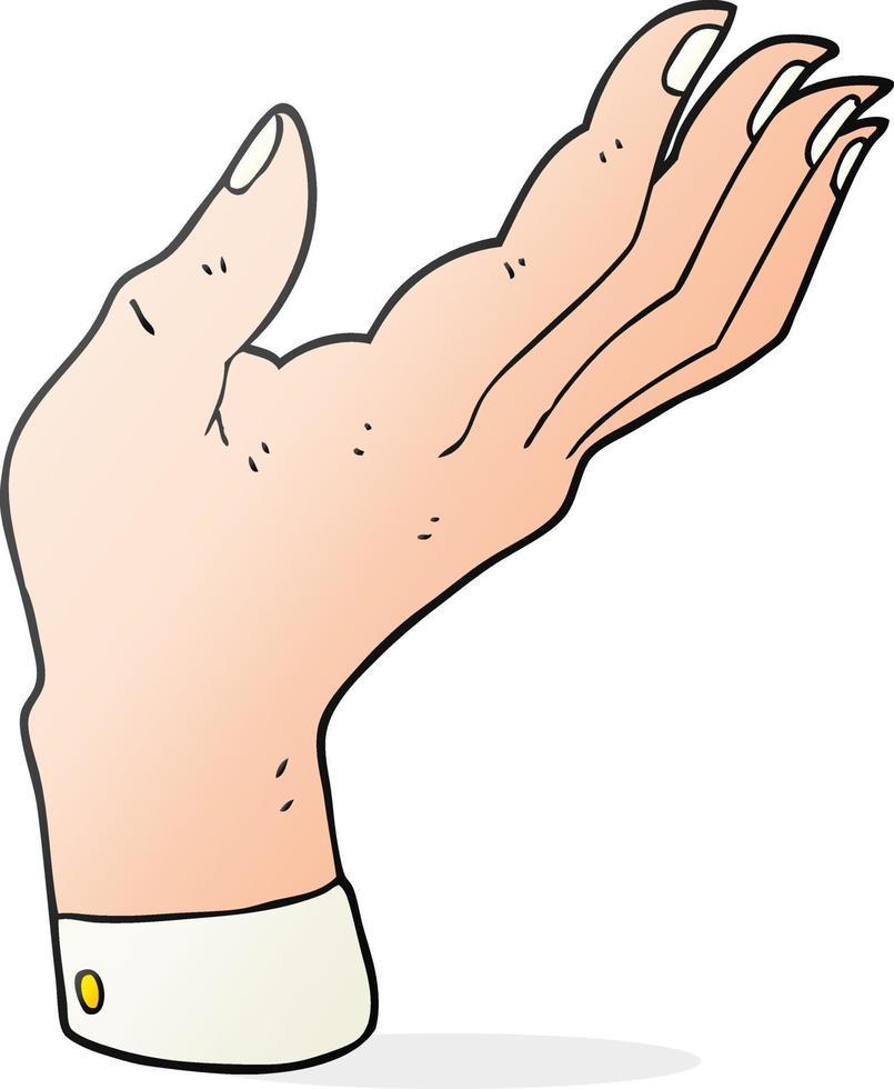cartoon open hand raised palm up vector