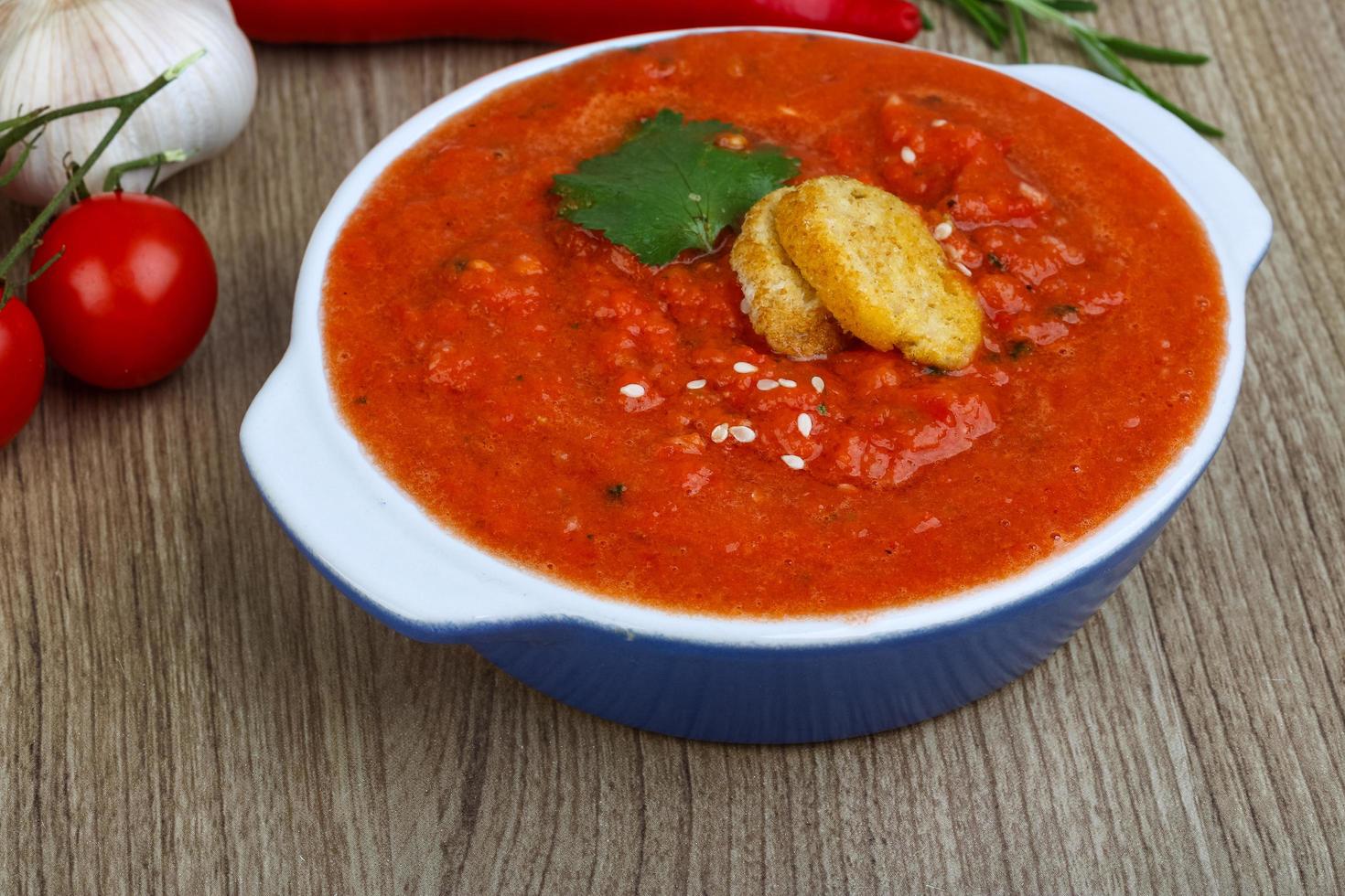 sopa tradicional española - gazpacho foto