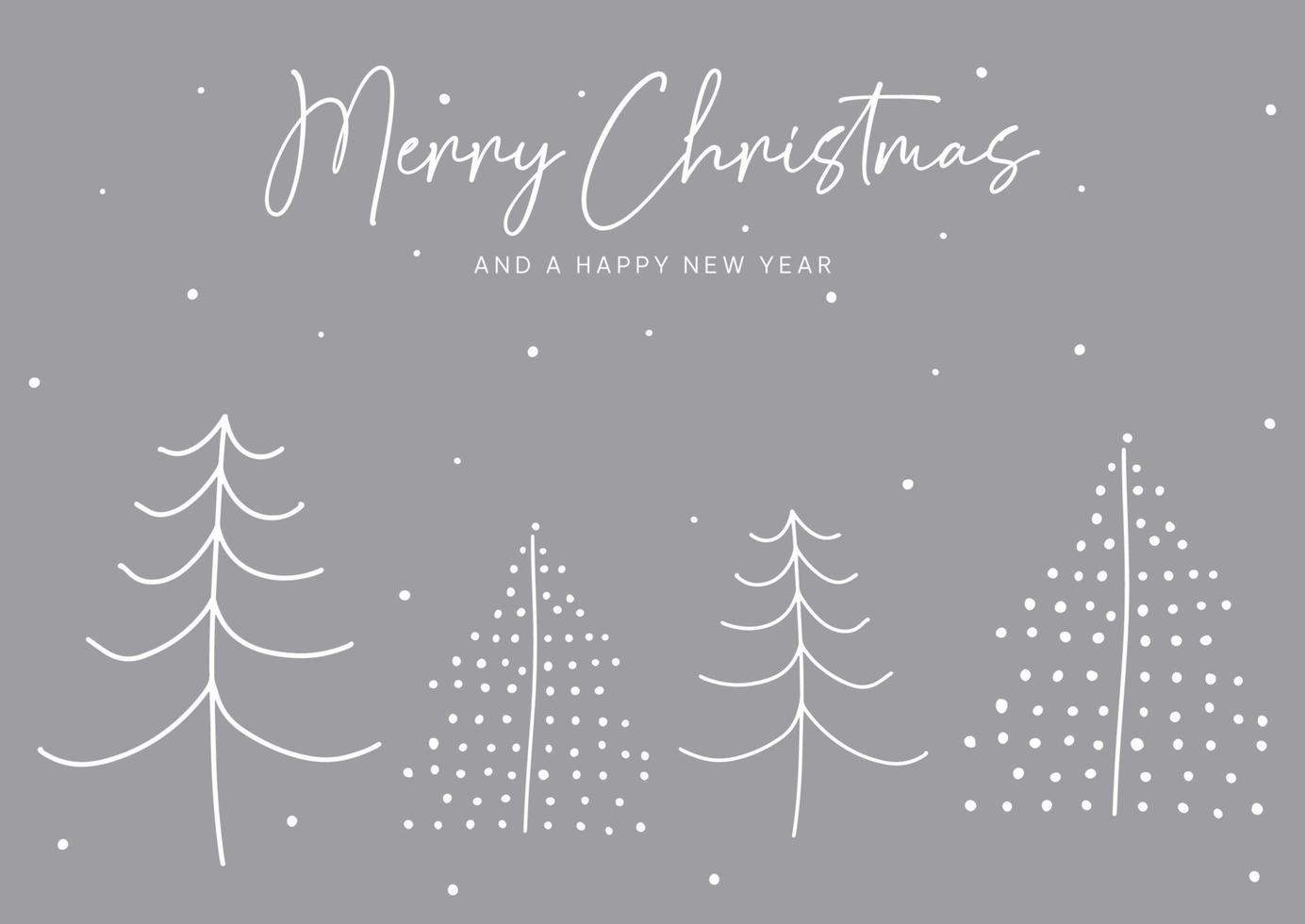 Minimal hand drawn Christmas card background vector