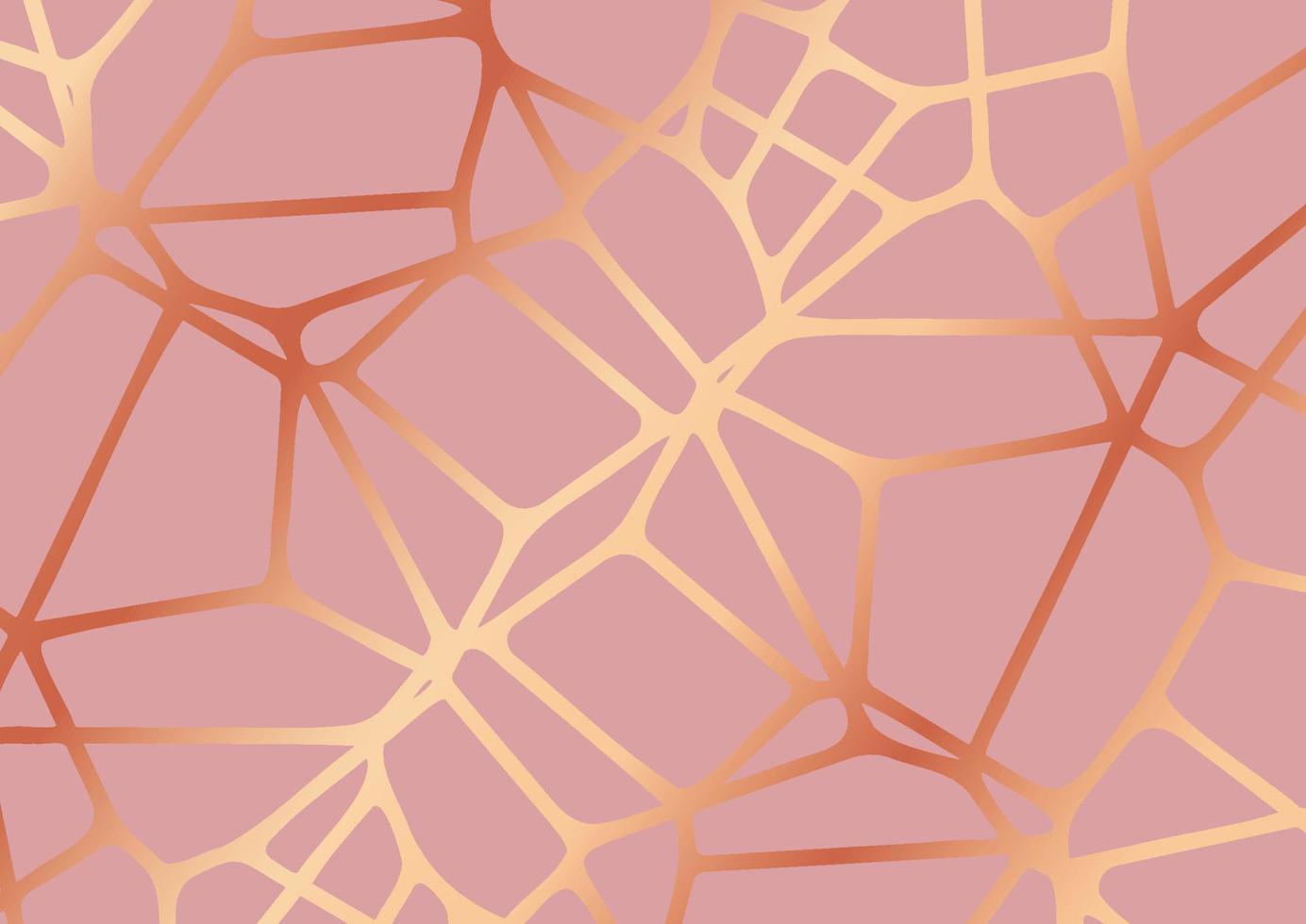 Rose gold voroni pattern background vector