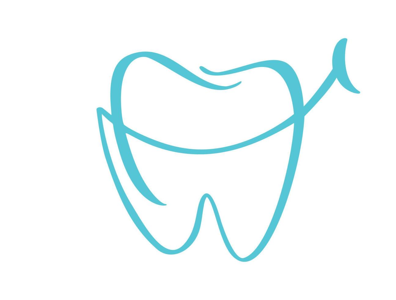 sonrisa de icono de logotipo de vector de diente azul. símbolo de odontología. signo médico. salud dental. blanco limpio y saludable. cuidado dental. plantilla de logotipo de atención médica