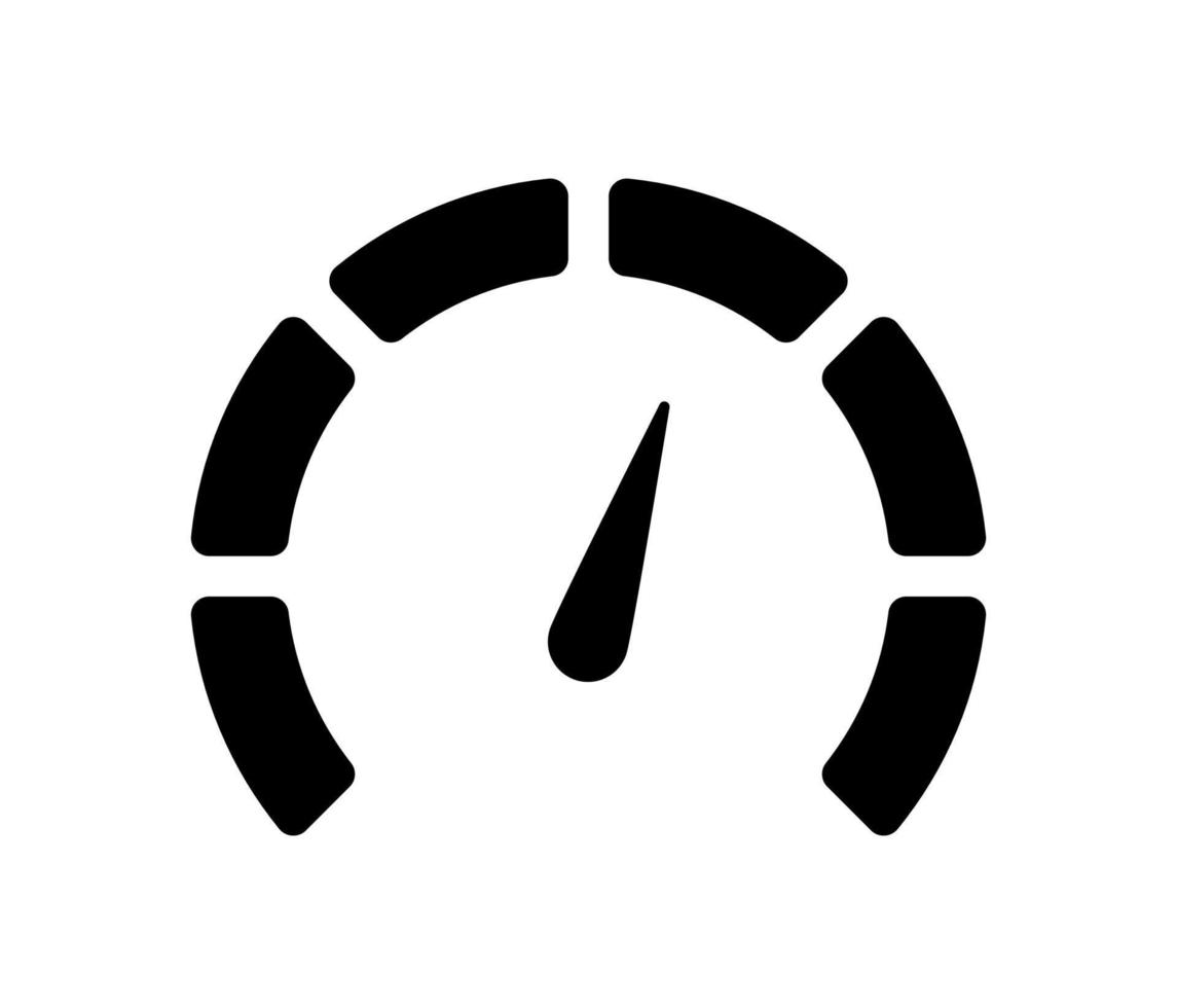 Vector black icon speedometer mileage meter with arrow for dashboard indicators. Gauge of tachometer. Low, medium, high and risk levels. Bitcoin fear and greed index cryptocurrency