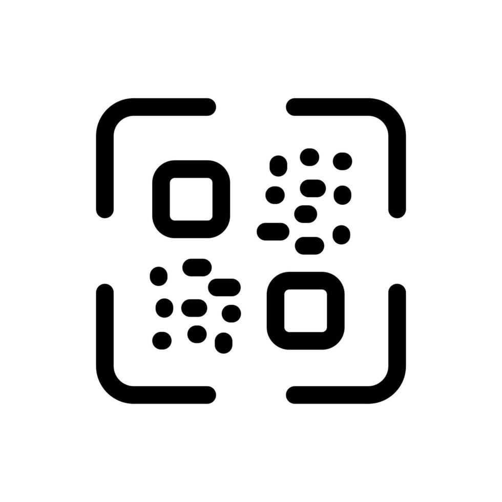 icono de vector de código qr. ilustración de identidad especial como signo simple y símbolo de moda para diseño, presentación de sitios web o elementos de aplicaciones