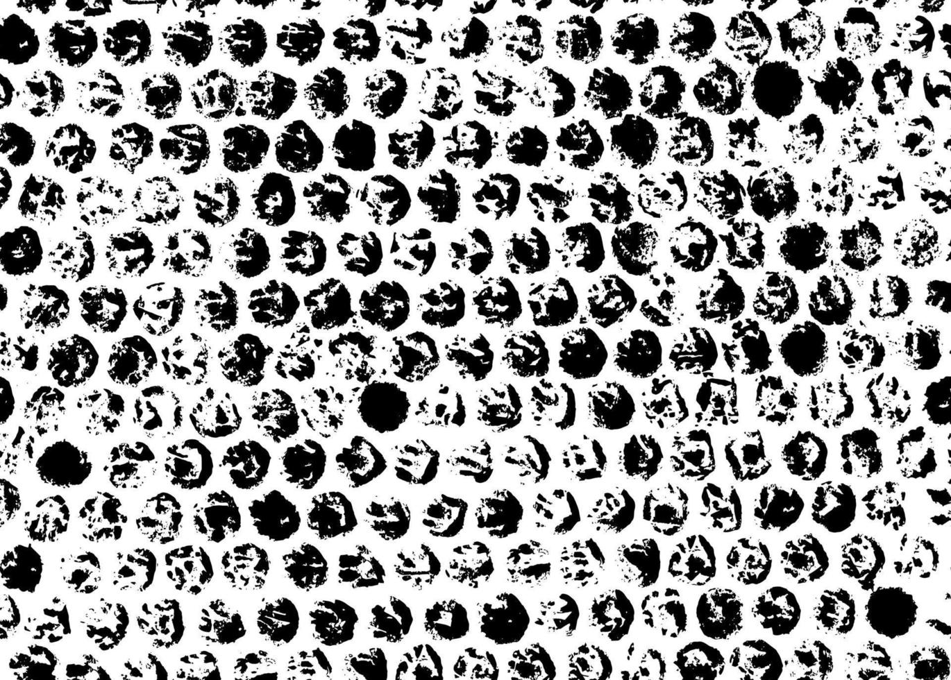 Abstract seamless pattern of ink prints of bubble wrap on white paper. Vector illustration.