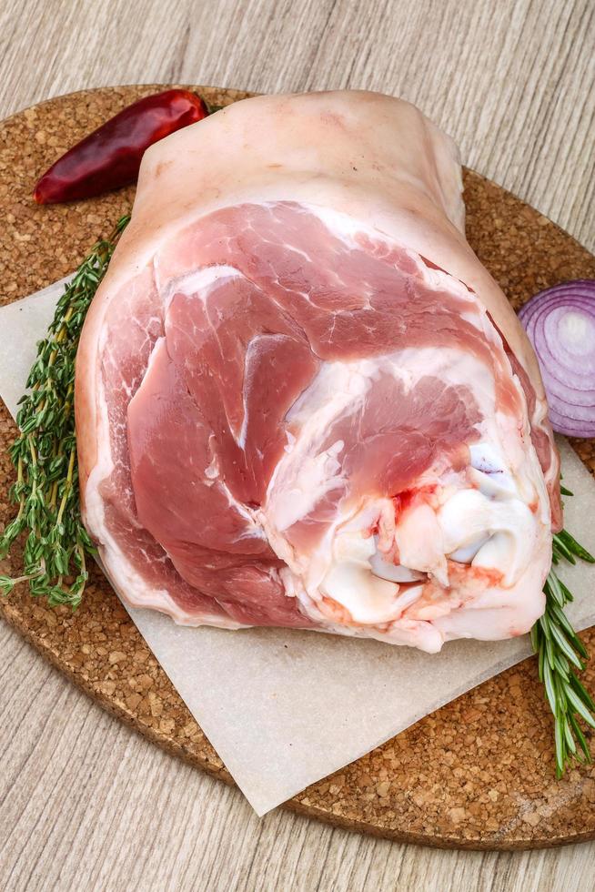 Raw pork knuckle photo