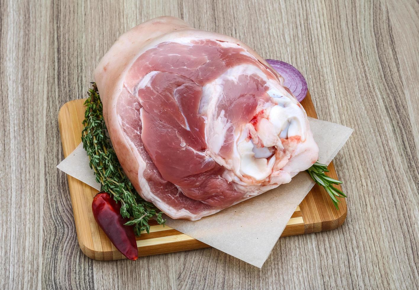 Raw pork knuckle photo