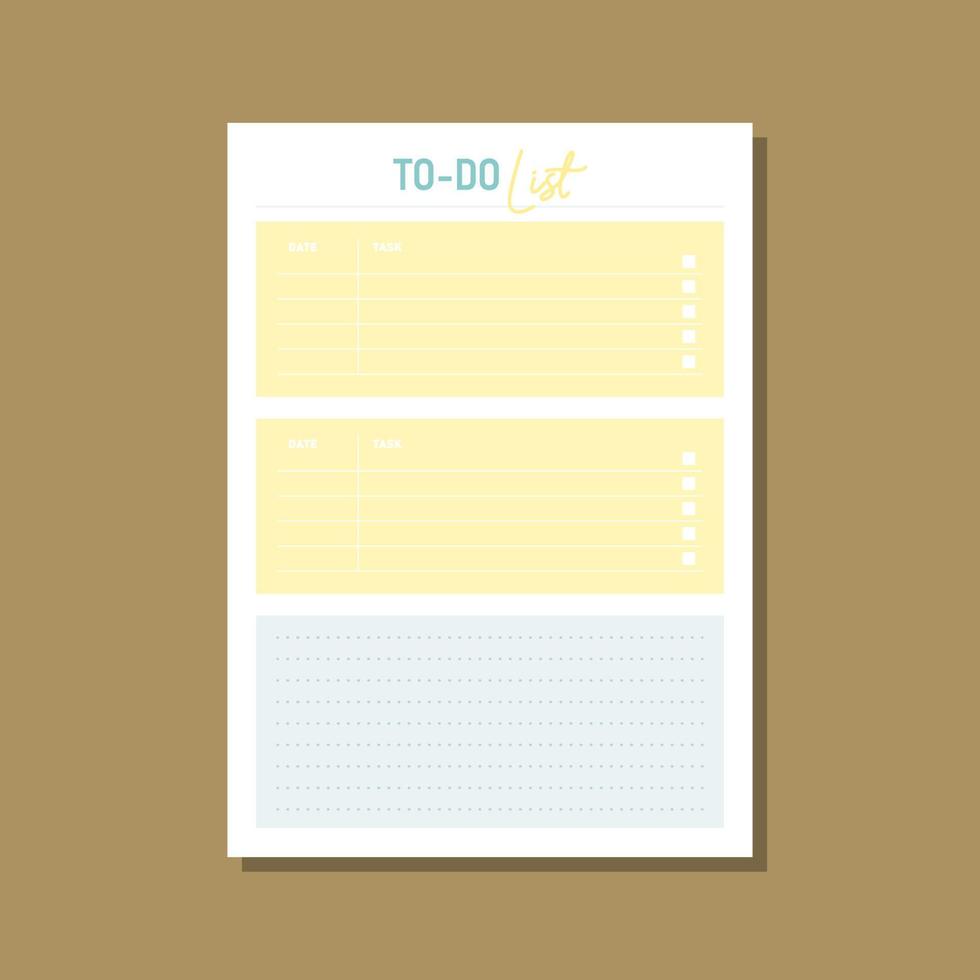 orange and blue modern to-do list template vector