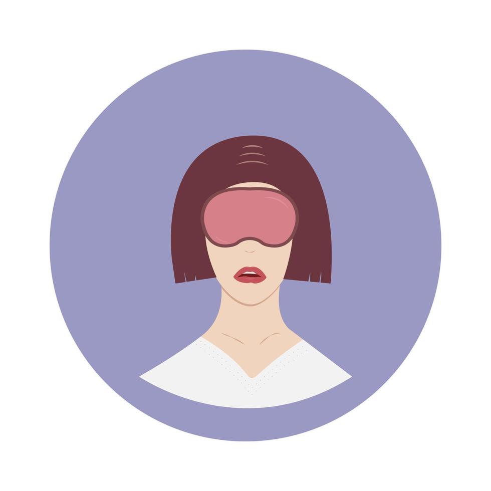 Beautiful woman in night sleep mask vector