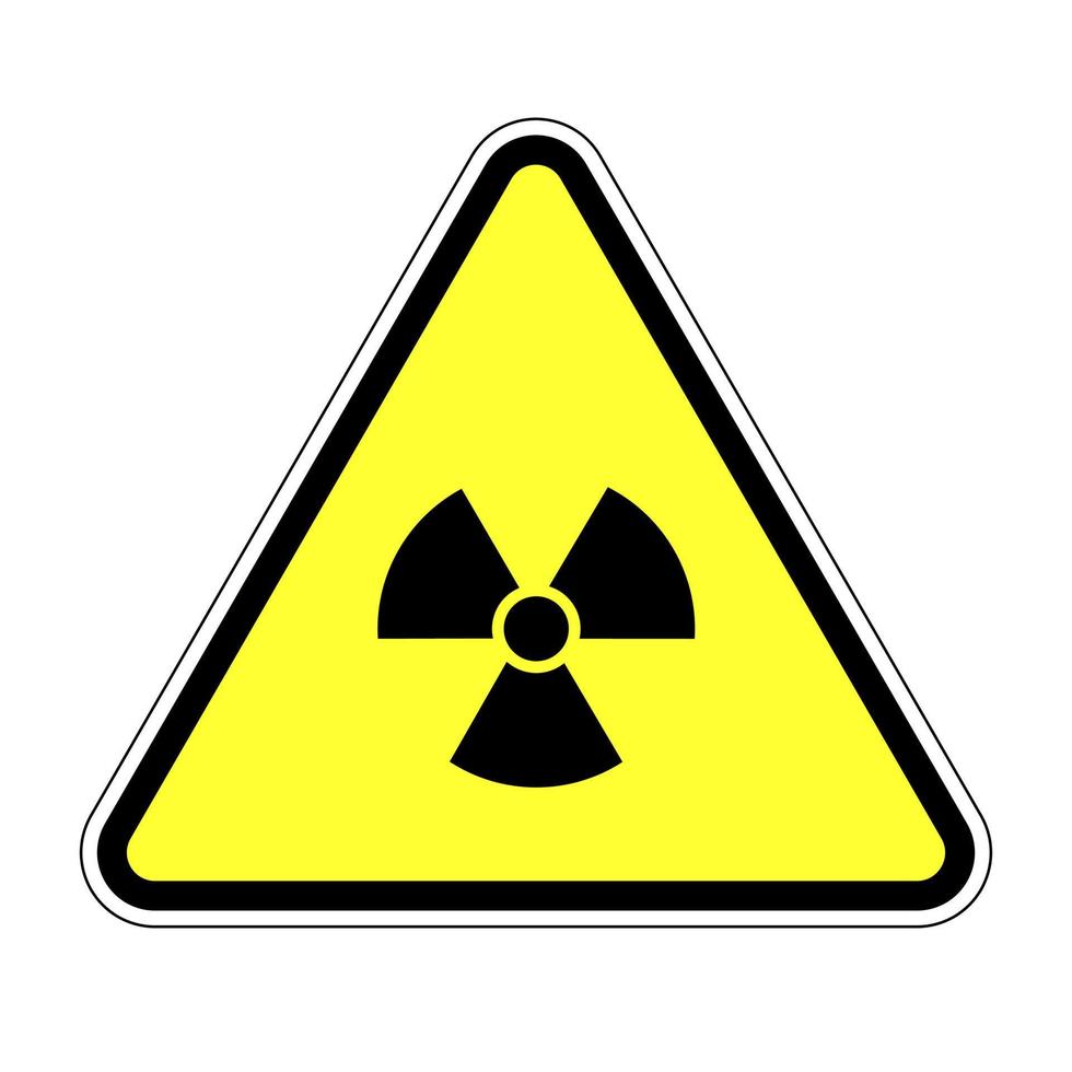 Triangular sign of nuclear danger. Radiation waste. vector