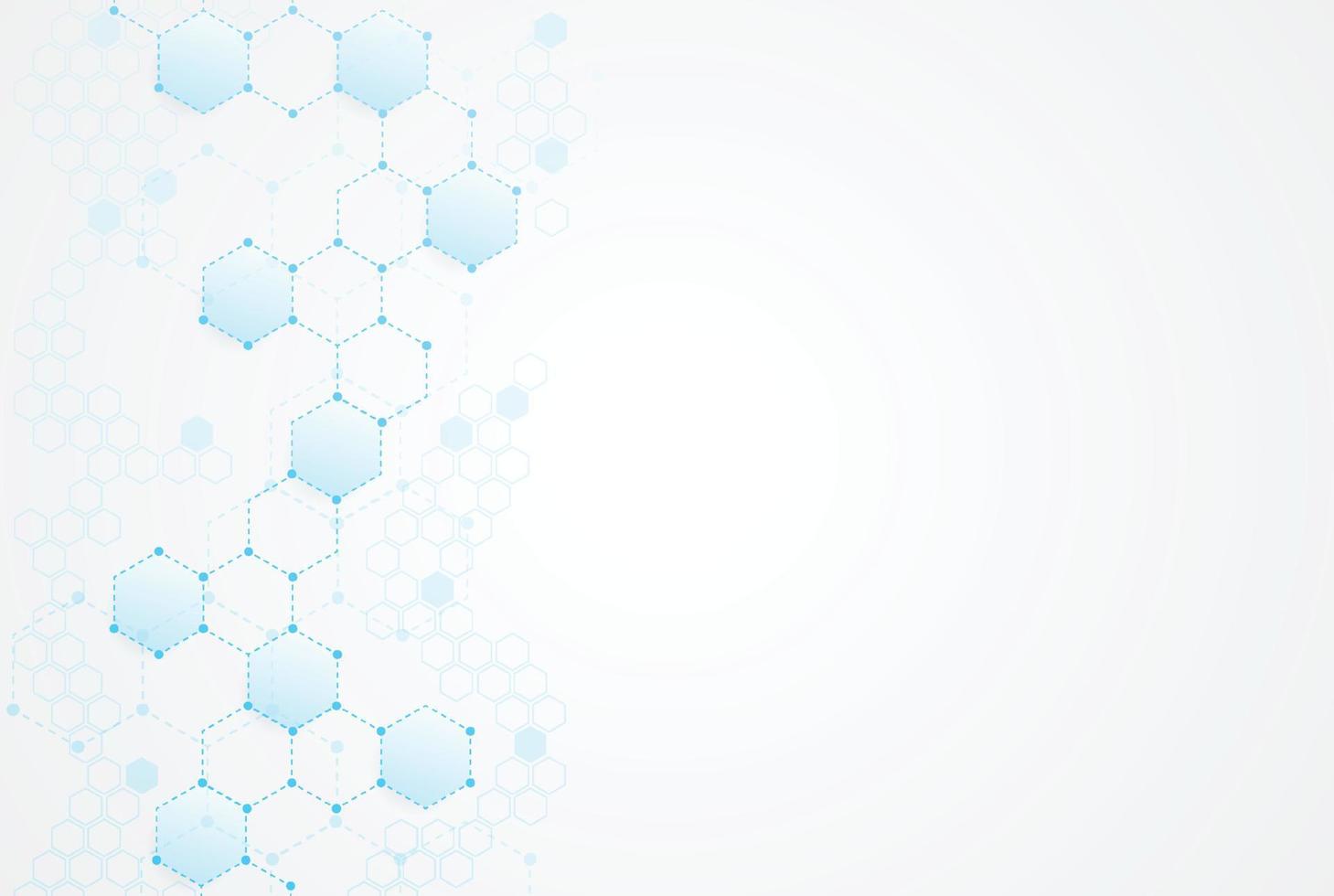 Estructuras moleculares hexagonales abstractas en tecnología y estilo científico. diseño médico. ilustración vectorial vector