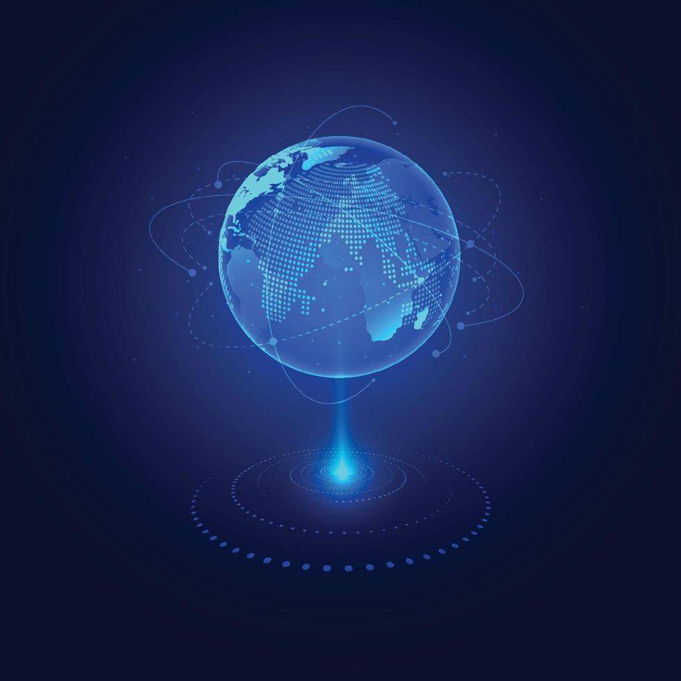 Global network connection. World map point and line composition concept of global business. Vector Illustration