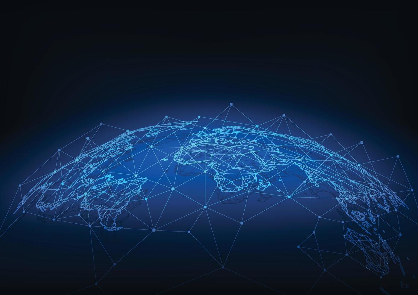 Global network connection. World map point and line composition concept of global business. Vector Illustration