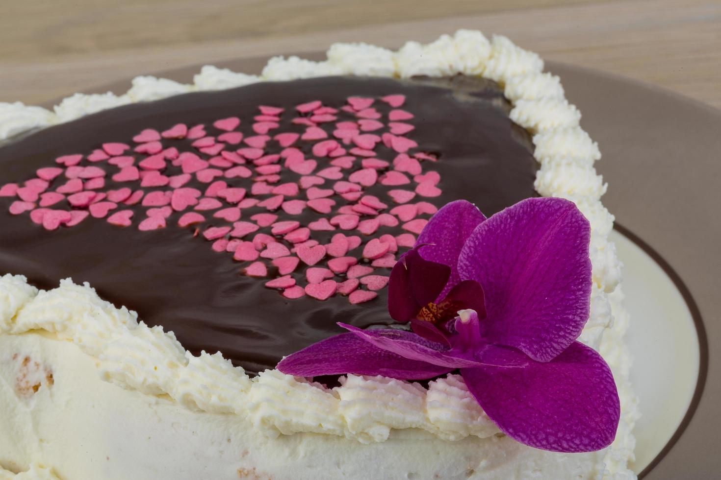 Chocolate icing cake photo