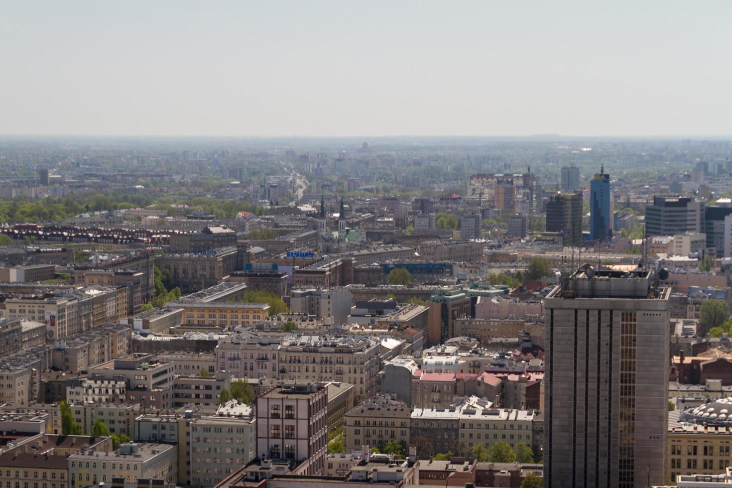 Warsaw skyline with warsaw towers photo