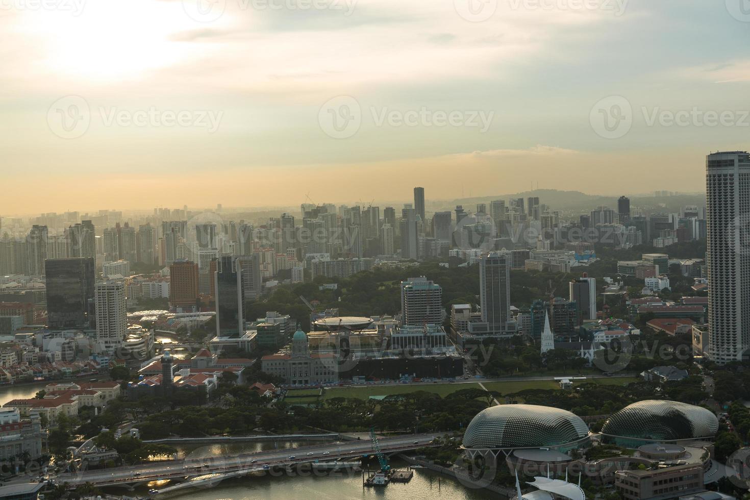 View of Singapore city skyline photo