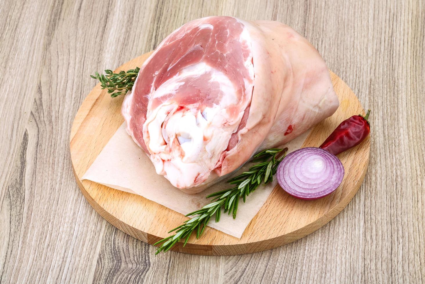 Raw pork knuckle photo