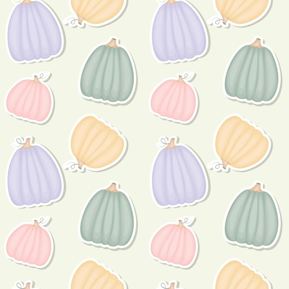 Pattern Pumpkin sticker vintage. Autumn. Halloween. vector