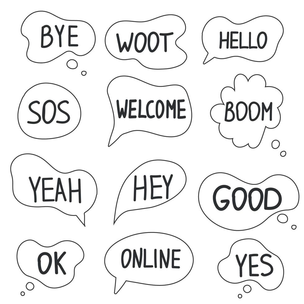 Empty speech bubble big set. Online chat clouds vector isolated on white background. Infographic elements for your design. Stock Vector Illustration